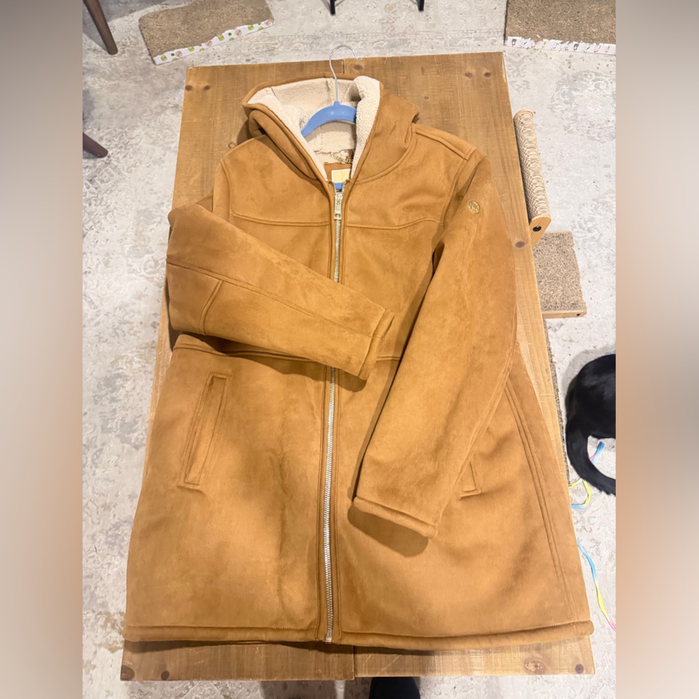 Michael Kors Brown and Cream Jacket with Gold Chain
